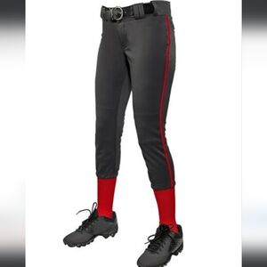 NWOT Champro black pants w red stripe